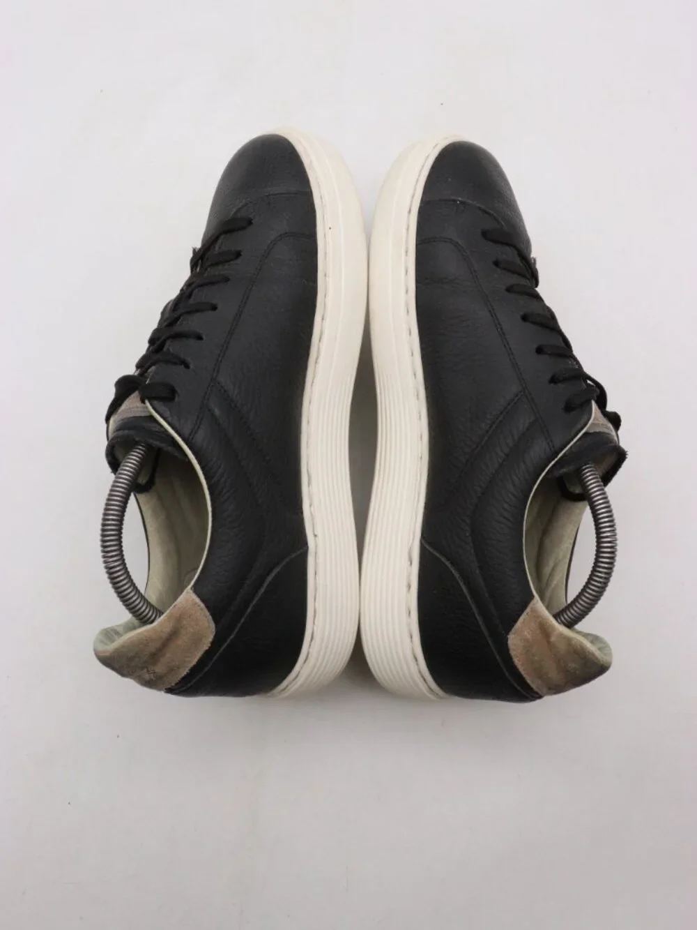 Brunello Cucinelli Grained Sneakers Men's Size EU 41 Black Leather Lace Up Shoes